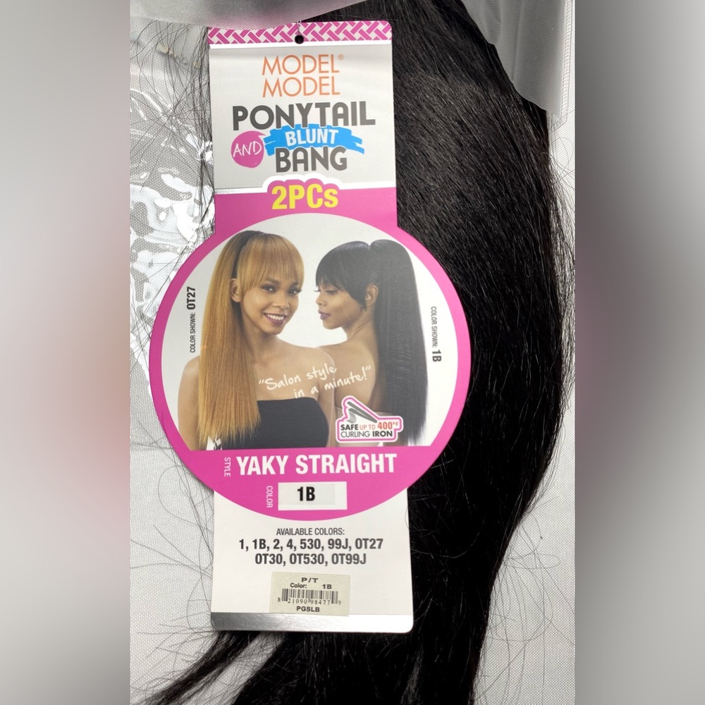 Ponytail Yaky Straight 1B Black Color Lace WIG Jayla